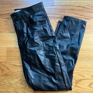 Abercrombie & fitch black faux leather the skinny high rise pants size 27 / 4s